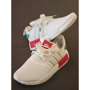 Men's Size 11.5 - Adidas NMD R1 White Red Green HQ1434